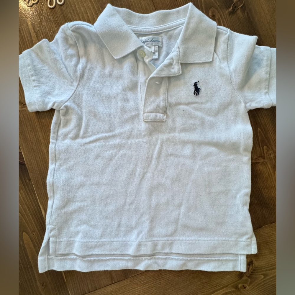 Ralph Lauren Baby Boys White Polo Shirt – Size 18M